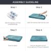 imageBedsure Memory Foam Dog Beds Large Sized Dog  Orthopedic Pet Beds for Crate with Removable Washable Cover and Nonskid Bottom Plush Flannel Fleece Top Pet Mat GreyBlue