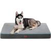 imageBedsure Memory Foam Dog Beds Large Sized Dog  Orthopedic Pet Beds for Crate with Removable Washable Cover and Nonskid Bottom Plush Flannel Fleece Top Pet Mat GreyGrey