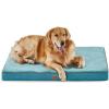 imageBedsure Memory Foam Dog Beds Large Sized Dog  Orthopedic Pet Beds for Crate with Removable Washable Cover and Nonskid Bottom Plush Flannel Fleece Top Pet Mat GreyBlue