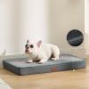 imageBedsure Memory Foam Dog Beds Large Sized Dog  Orthopedic Pet Beds for Crate with Removable Washable Cover and Nonskid Bottom Plush Flannel Fleece Top Pet Mat GreyGrey