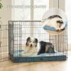 imageBedsure Memory Foam Dog Beds Large Sized Dog  Orthopedic Pet Beds for Crate with Removable Washable Cover and Nonskid Bottom Plush Flannel Fleece Top Pet Mat GreyBlue