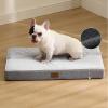 imageBedsure Memory Foam Dog Beds Large Sized Dog  Orthopedic Pet Beds for Crate with Removable Washable Cover and Nonskid Bottom Plush Flannel Fleece Top Pet Mat GreyLight Grey