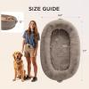 imageBedsure Memory Foam Human Dog Bed 72quotx48quotx12quot Calming Giant Human Dog Bed for Adults People Fits Pet Families with Storage Pocket Fluffy Faux Fur Orthopedic Dog Bean Bed PinkTaupe