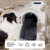 imageBedsure Memory Foam Human Dog Bed 72quotx48quotx12quot Calming Giant Human Dog Bed for Adults People Fits Pet Families with Storage Pocket Fluffy Faux Fur Orthopedic Dog Bean Bed PinkTaupe