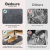 imageBedsure Memory Foam Human Dog Bed 72quotx48quotx12quot Calming Giant Human Dog Bed for Adults People Fits Pet Families with Storage Pocket Fluffy Faux Fur Orthopedic Dog Bean Bed PinkMisty Grey