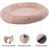 imageBedsure Memory Foam Human Dog Bed 72quotx48quotx12quot Calming Giant Human Dog Bed for Adults People Fits Pet Families with Storage Pocket Fluffy Faux Fur Orthopedic Dog Bean Bed PinkPink