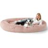 imageBedsure Memory Foam Human Dog Bed 72quotx48quotx12quot Calming Giant Human Dog Bed for Adults People Fits Pet Families with Storage Pocket Fluffy Faux Fur Orthopedic Dog Bean Bed PinkPink
