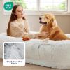 imageBedsure Memory Foam Human Dog Bed 72quotx48quotx12quot Calming Giant Human Dog Bed for Adults People Fits Pet Families with Storage Pocket Fluffy Faux Fur Orthopedic Dog Bean Bed PinkMisty Grey