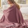imageBedsure Oatmeal Throw Blankets for Couch  Decorative Waffle Woven Throw Gifts with Tassels Soft and Lightweight Farmhouse Blankets for Couch and Sofa 50x60 Inches05  Dusty Rose