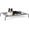 imageBedsure Outdoor Elevated Dog Bed Large Sized Dog Portable Indoor ampamp Outdoor Cooling Raised Cot Pet Hammock Bed with SkidResistant Feet Frame with Breathable Mesh Deep Sea Blue 49 inchesGrey