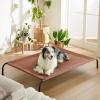 imageBedsure Outdoor Elevated Dog Bed Large Sized Dog Portable Indoor ampamp Outdoor Cooling Raised Cot Pet Hammock Bed with SkidResistant Feet Frame with Breathable Mesh Deep Sea Blue 49 inchesTerracotta