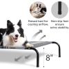 imageBedsure Outdoor Elevated Dog Bed Large Sized Dog Portable Indoor ampamp Outdoor Cooling Raised Cot Pet Hammock Bed with SkidResistant Feet Frame with Breathable Mesh Deep Sea Blue 49 inchesStriped Grey
