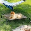 imageBedsure Outdoor Elevated Dog Bed Large Sized Dog Portable Indoor ampamp Outdoor Cooling Raised Cot Pet Hammock Bed with SkidResistant Feet Frame with Breathable Mesh Deep Sea Blue 49 inchesBrown