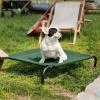 imageBedsure Outdoor Elevated Dog Bed Large Sized Dog Portable Indoor ampamp Outdoor Cooling Raised Cot Pet Hammock Bed with SkidResistant Feet Frame with Breathable Mesh Deep Sea Blue 49 inchesGreen