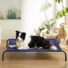 imageBedsure Outdoor Elevated Dog Bed Large Sized Dog Portable Indoor ampamp Outdoor Cooling Raised Cot Pet Hammock Bed with SkidResistant Feet Frame with Breathable Mesh Deep Sea Blue 49 inchesDeep Sea Blue