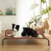 imageBedsure Outdoor Elevated Dog Bed Large Sized Dog Portable Indoor ampamp Outdoor Cooling Raised Cot Pet Hammock Bed with SkidResistant Feet Frame with Breathable Mesh Deep Sea Blue 49 inchesTerracotta