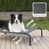 imageBedsure Outdoor Elevated Dog Bed Large Sized Dog Portable Indoor ampamp Outdoor Cooling Raised Cot Pet Hammock Bed with SkidResistant Feet Frame with Breathable Mesh Deep Sea Blue 49 inchesGrey