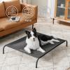 imageBedsure Outdoor Elevated Dog Bed Large Sized Dog Portable Indoor ampamp Outdoor Cooling Raised Cot Pet Hammock Bed with SkidResistant Feet Frame with Breathable Mesh Deep Sea Blue 49 inchesBlack