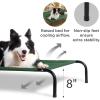 imageBedsure Outdoor Elevated Dog Bed Large Sized Dog Portable Indoor ampamp Outdoor Cooling Raised Cot Pet Hammock Bed with SkidResistant Feet Frame with Breathable Mesh Deep Sea Blue 49 inchesGreen