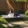 imageBedsure Outdoor Elevated Dog Bed Large Sized Dog Portable Indoor ampamp Outdoor Cooling Raised Cot Pet Hammock Bed with SkidResistant Feet Frame with Breathable Mesh Deep Sea Blue 49 inchesGrey