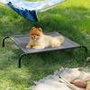 imageBedsure Outdoor Elevated Dog Bed Large Sized Dog Portable Indoor ampamp Outdoor Cooling Raised Cot Pet Hammock Bed with SkidResistant Feet Frame with Breathable Mesh Deep Sea Blue 49 inchesGrey
