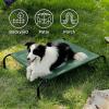 imageBedsure Outdoor Elevated Dog Bed Large Sized Dog Portable Indoor ampamp Outdoor Cooling Raised Cot Pet Hammock Bed with SkidResistant Feet Frame with Breathable Mesh Deep Sea Blue 49 inchesGreen