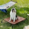 imageBedsure Outdoor Elevated Dog Bed Large Sized Dog Portable Indoor ampamp Outdoor Cooling Raised Cot Pet Hammock Bed with SkidResistant Feet Frame with Breathable Mesh Deep Sea Blue 49 inchesTerracotta