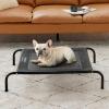 imageBedsure Outdoor Elevated Dog Bed Large Sized Dog Portable Indoor ampamp Outdoor Cooling Raised Cot Pet Hammock Bed with SkidResistant Feet Frame with Breathable Mesh Deep Sea Blue 49 inchesBlack