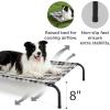 imageBedsure Outdoor Elevated Dog Bed Large Sized Dog Portable Indoor ampamp Outdoor Cooling Raised Cot Pet Hammock Bed with SkidResistant Feet Frame with Breathable Mesh Deep Sea Blue 49 inchesCheckered White