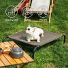 imageBedsure Outdoor Elevated Dog Bed Large Sized Dog Portable Indoor ampamp Outdoor Cooling Raised Cot Pet Hammock Bed with SkidResistant Feet Frame with Breathable Mesh Deep Sea Blue 49 inchesBrown