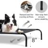 imageBedsure Outdoor Elevated Dog Bed Large Sized Dog Portable Indoor ampamp Outdoor Cooling Raised Cot Pet Hammock Bed with SkidResistant Feet Frame with Breathable Mesh Deep Sea Blue 49 inchesBlack