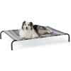 imageBedsure Outdoor Elevated Dog Bed Large Sized Dog Portable Indoor ampamp Outdoor Cooling Raised Cot Pet Hammock Bed with SkidResistant Feet Frame with Breathable Mesh Deep Sea Blue 49 inchesStriped Grey