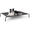 imageBedsure Outdoor Elevated Dog Bed Large Sized Dog Portable Indoor ampamp Outdoor Cooling Raised Cot Pet Hammock Bed with SkidResistant Feet Frame with Breathable Mesh Deep Sea Blue 49 inchesBlack