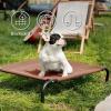 imageBedsure Outdoor Elevated Dog Bed Large Sized Dog Portable Indoor ampamp Outdoor Cooling Raised Cot Pet Hammock Bed with SkidResistant Feet Frame with Breathable Mesh Deep Sea Blue 49 inchesTerracotta