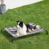 imageBedsure Outdoor Elevated Dog Bed Large Sized Dog Portable Indoor ampamp Outdoor Cooling Raised Cot Pet Hammock Bed with SkidResistant Feet Frame with Breathable Mesh Deep Sea Blue 49 inchesCheckered White