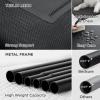 imageBedsure Outdoor Elevated Dog Bed Large Sized Dog Portable Indoor ampamp Outdoor Cooling Raised Cot Pet Hammock Bed with SkidResistant Feet Frame with Breathable Mesh Deep Sea Blue 49 inchesBlack
