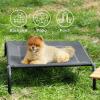 imageBedsure Outdoor Elevated Dog Bed Large Sized Dog Portable Indoor ampamp Outdoor Cooling Raised Cot Pet Hammock Bed with SkidResistant Feet Frame with Breathable Mesh Deep Sea Blue 49 inchesGrey