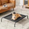 imageBedsure Outdoor Elevated Dog Bed Large Sized Dog Portable Indoor ampamp Outdoor Cooling Raised Cot Pet Hammock Bed with SkidResistant Feet Frame with Breathable Mesh Deep Sea Blue 49 inchesBlack
