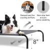 imageBedsure Outdoor Elevated Dog Bed Large Sized Dog Portable Indoor ampamp Outdoor Cooling Raised Cot Pet Hammock Bed with SkidResistant Feet Frame with Breathable Mesh Deep Sea Blue 49 inchesGrey