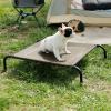 imageBedsure Outdoor Elevated Dog Bed Large Sized Dog Portable Indoor ampamp Outdoor Cooling Raised Cot Pet Hammock Bed with SkidResistant Feet Frame with Breathable Mesh Deep Sea Blue 49 inchesBrown