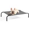imageBedsure Outdoor Elevated Dog Bed Large Sized Dog Portable Indoor ampamp Outdoor Cooling Raised Cot Pet Hammock Bed with SkidResistant Feet Frame with Breathable Mesh Deep Sea Blue 49 inchesGrey