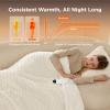 imageBedsure Plaid Heated Blanket Throw  Flannel Sherpa Electric Blanket with Plaid Pattern Heating with 6 Heating Levels 4 Time Settings 3Hour AutoOff Warm Gifts for Grandma Blue 50quotx60quot15  Coconut White