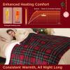 imageBedsure Plaid Heated Blanket Throw  Flannel Sherpa Electric Blanket with Plaid Pattern Heating with 6 Heating Levels 4 Time Settings 3Hour AutoOff Warm Gifts for Grandma Blue 50quotx60quot12  Red