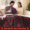 imageBedsure Plaid Heated Blanket Throw  Flannel Sherpa Electric Blanket with Plaid Pattern Heating with 6 Heating Levels 4 Time Settings 3Hour AutoOff Warm Gifts for Grandma Blue 50quotx60quot12  Red