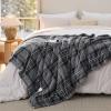 imageBedsure Plaid Heated Blanket Throw  Flannel Sherpa Electric Blanket with Plaid Pattern Heating with 6 Heating Levels 4 Time Settings 3Hour AutoOff Warm Gifts for Grandma Blue 50quotx60quot10  Grey
