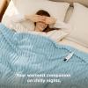 imageBedsure Plaid Heated Blanket Throw  Flannel Sherpa Electric Blanket with Plaid Pattern Heating with 6 Heating Levels 4 Time Settings 3Hour AutoOff Warm Gifts for Grandma Blue 50quotx60quot08  Light Blue