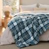 imageBedsure Plaid Heated Blanket Throw  Flannel Sherpa Electric Blanket with Plaid Pattern Heating with 6 Heating Levels 4 Time Settings 3Hour AutoOff Warm Gifts for Grandma Blue 50quotx60quot11  Blue