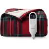 imageBedsure Plaid Heated Blanket Throw  Flannel Sherpa Electric Blanket with Plaid Pattern Heating with 6 Heating Levels 4 Time Settings 3Hour AutoOff Warm Gifts for Grandma Blue 50quotx60quot12  Red