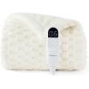 imageBedsure Plaid Heated Blanket Throw  Flannel Sherpa Electric Blanket with Plaid Pattern Heating with 6 Heating Levels 4 Time Settings 3Hour AutoOff Warm Gifts for Grandma Blue 50quotx60quot15  Coconut White