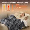 imageBedsure Plaid Heated Blanket Throw  Flannel Sherpa Electric Blanket with Plaid Pattern Heating with 6 Heating Levels 4 Time Settings 3Hour AutoOff Warm Gifts for Grandma Blue 50quotx60quot10  Grey